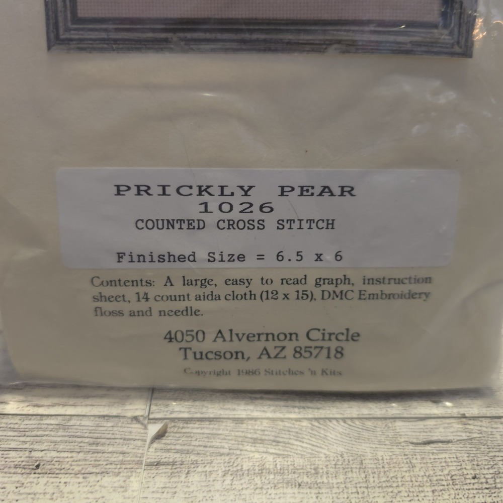 Stitches N Kits Prickly Pear Counted Cross Stitch Kit 1986 Sealed - Picture 3 of 6